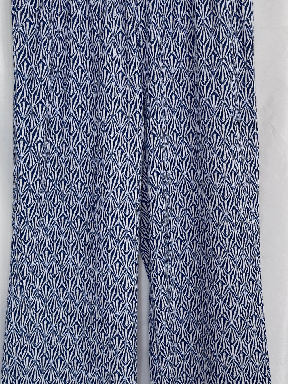 H&M Navy and White Geometric Wide-Leg Pants